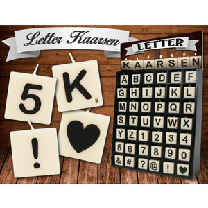 Letter kaarsje wit H Letter kaarsje wit H