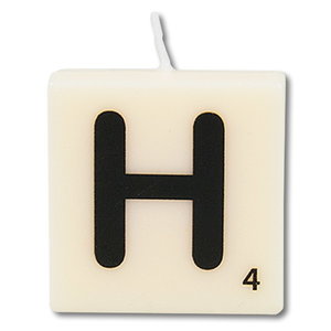 Letter kaarsje wit H Letter kaarsje wit H