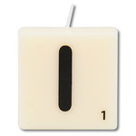 Letter kaarsje wit I