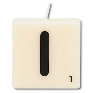 Letter kaarsje wit I