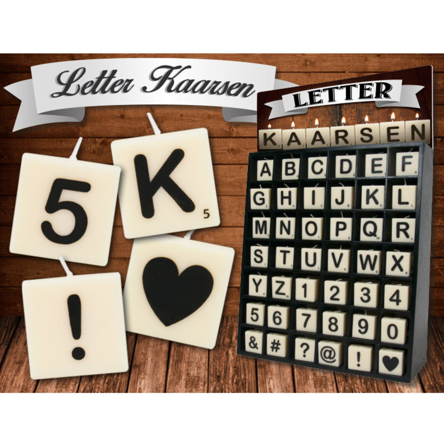 Letter kaarsje wit L