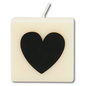 Kaarsje wit met hartje Kaarsje wit met hartje