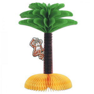 Tafeldecoratie palmboom met aapje Tafeldecoratie palmboom met aapje