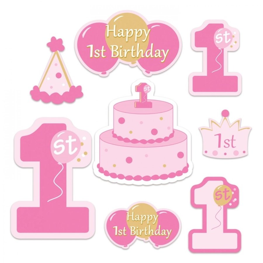Aangenaam kennis te maken herinneringen Kansen Decoraties 1 jaar Birthday roze - Alles voor een 1 jaar verjaardag -  Feestartikelen.be