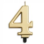 Kaars 4 jaar goudkleurig luxe