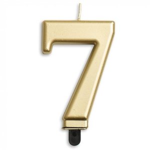 Kaars 7 jaar goudkleurig luxe