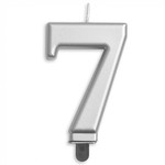 Kaars 7 jaar zilverkleurig luxe