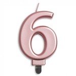 Kaars 6 jaar rosé luxe