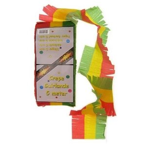 Crêpeslinger rood geel groen 5 meter Crêpeslinger rood geel groen 5 meter