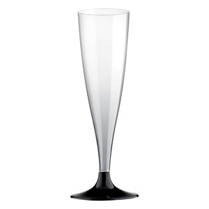 Party Proost glas met zwart voetje 10 stuks Party Proost glas met zwart voetje 10 stuks