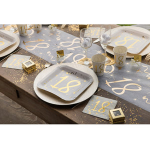 Bordjes 18 jaar stijlvol goud wit 10 stuks Bordjes 18 jaar stijlvol goud wit 10 stuks