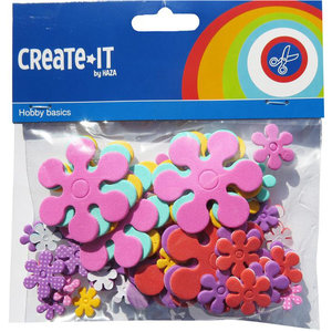 Foam stickers bloemen 70 stuks Foam stickers bloemen 70 stuks