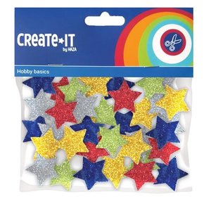 Foam stickers glitter sterren 54 stuks Foam stickers glitter sterren 54 stuks