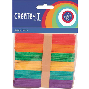 Knutselstokjes gekleurd 50 stuks Knutselstokjes gekleurd 50 stuks