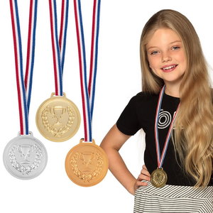 Medaille goud zilver brons 3 stuks Medaille goud zilver brons 3 stuks