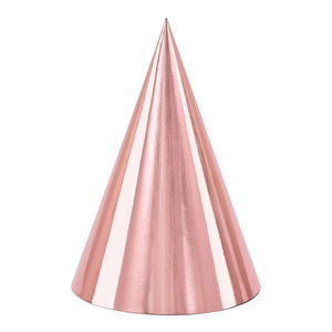 Hoedjes metallic rosé goud 6 stuks Hoedjes metallic rosé goud 6 stuks