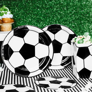 Bordjes voetbal zwart wit 6 stuks Bordjes voetbal zwart wit 6 stuks