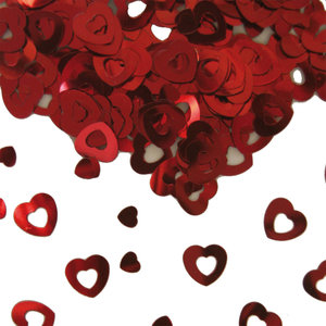 Tafelconfetti hartjes rood Tafelconfetti hartjes rood