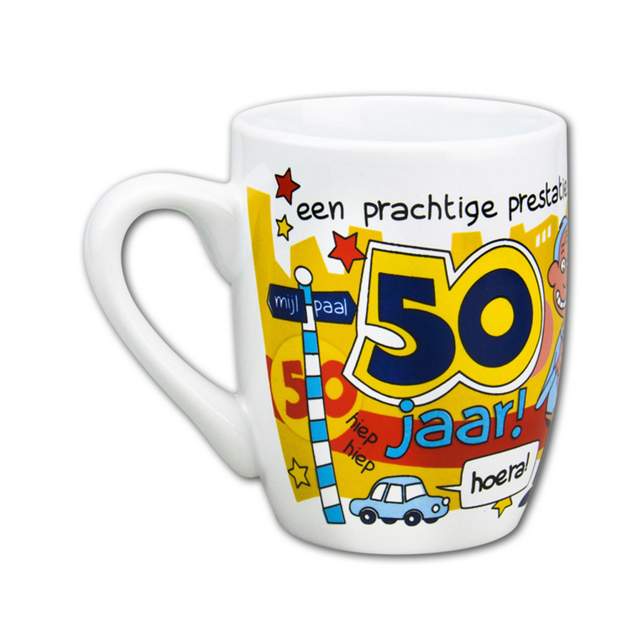 Mok 50 jaar man cartoon