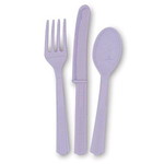 Bestek pastel lichtpaars 18 delig