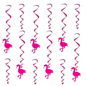 Hangdecoratie Flamingo Whirls 12 stuks Hangdecoratie Flamingo Whirls 12 stuks