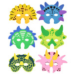 Maskers Dinosaurus NEON 6 stuks