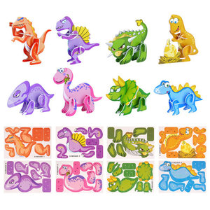 3D Puzzels Dinosaurus 8 stuks 3D Puzzels Dinosaurus 8 stuks