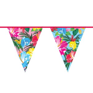 Vlaggenlijn met tropische bloemen 6 meter Vlaggenlijn met tropische bloemen 6 meter