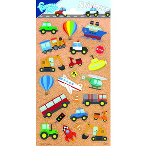 Stickers On the road voertuigen 23 stuks Stickers On the road voertuigen 23 stuks