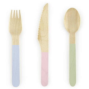 Bestek hout PASTEL 18 delig Bestek hout PASTEL 18 delig