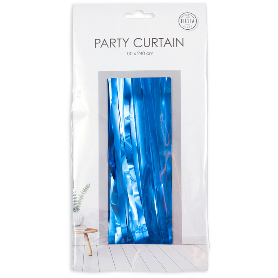 Deurgordijn blauw