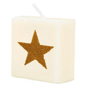 Kaarsje met glittergoud sterretje Kaarsje met glittergoud sterretje