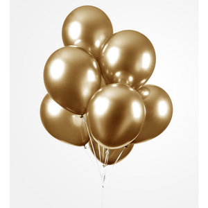 Chrome ballonnen goudkleurig 10 stuks