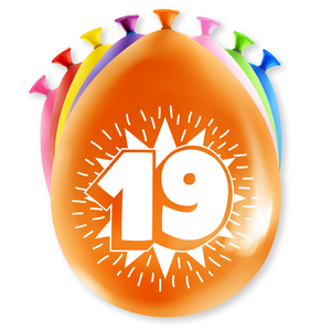 19 jaar ballonnen 8 stuks