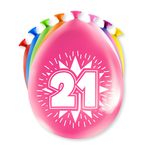 Ballonnen 21 jaar 8 stuks