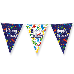 Vlaggenlijn Happy Birthday serpentine Vlaggenlijn Happy Birthday serpentine