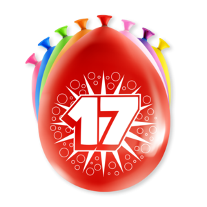 17 jaar ballonnen 8 stuks