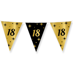 Vlaggenlijn 18 jaar goud zwart 10 meter