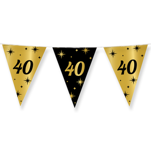Vlaggenlijn 40 jaar goud zwart 10 meter Vlaggenlijn 40 jaar goud zwart 10 meter