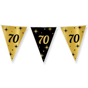 Vlaggenlijn 70 jaar goud zwart 10 meter Vlaggenlijn 70 jaar goud zwart 10 meter