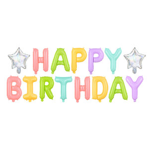 Folieballonnen Happy Birthday PASTEL MEGA Folieballonnen Happy Birthday PASTEL MEGA