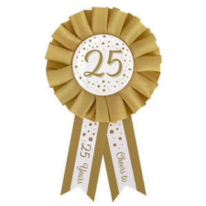 Rozet 25 jaar goud-wit Rozet 25 jaar goud-wit