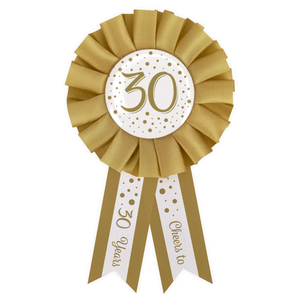 Rozet 30 jaar goud-wit Rozet 30 jaar goud-wit