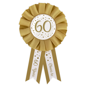 Rozet 60 jaar goud-wit Rozet 60 jaar goud-wit