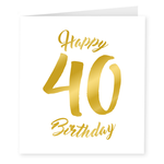 Wenskaart 40 jaar goud-wit