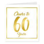Wenskaart 60 jaar goud-wit