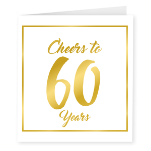 Wenskaart 60 jaar goud-wit Wenskaart 60 jaar goud-wit