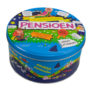 Snoep koekjestrommel Pensioen Snoep koekjestrommel Pensioen