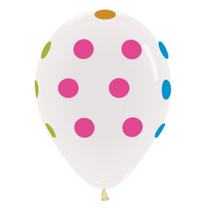 Ballonnen met neon stippen transparant 5 stuks Ballonnen met neon stippen transparant 5 stuks