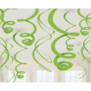 Hangdecoratie Swirls groen 12-delig Hangdecoratie Swirls groen 12-delig